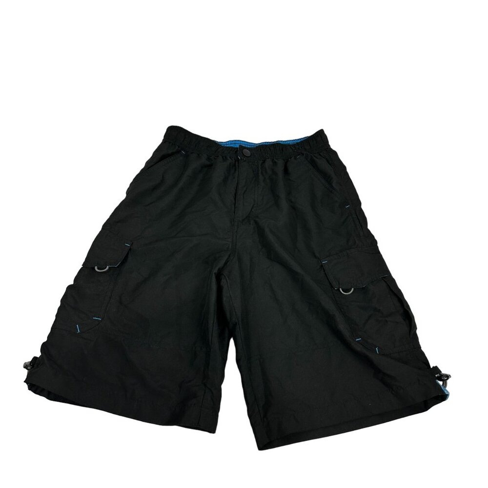 Urban Pipeline Black Cargo Shorts L/14/16 100% Cotton With Drawstrings & Pockets